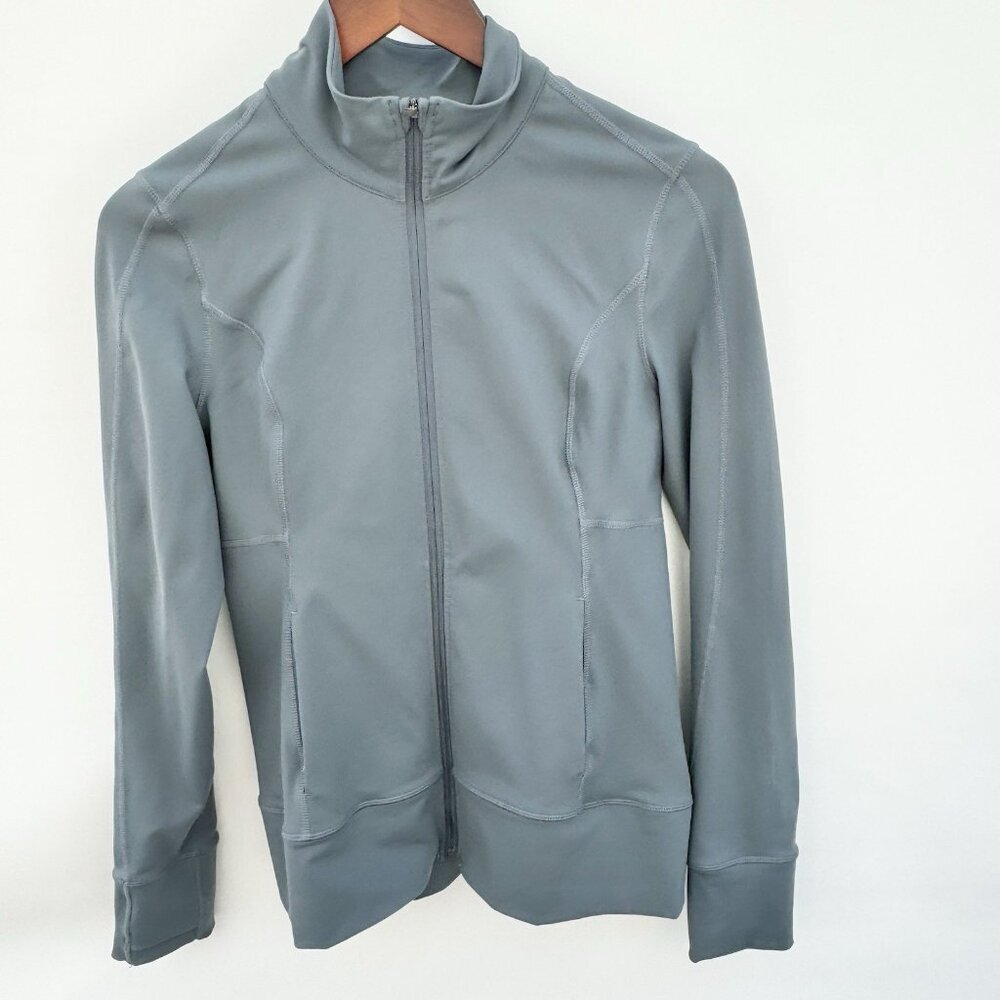 Lolë Women Blue/Grey Athletic Long Sleeves Jacket Size Small‎